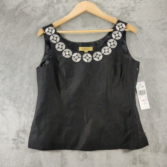 Kasper shell top‎ suit seperate Women's 6 black/Stone embordered design - Picture 1 of 8